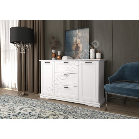 Comodă Sardinia 2D3W (Nymfea Alba/Alb Supermat)